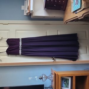 Purple strapless gown